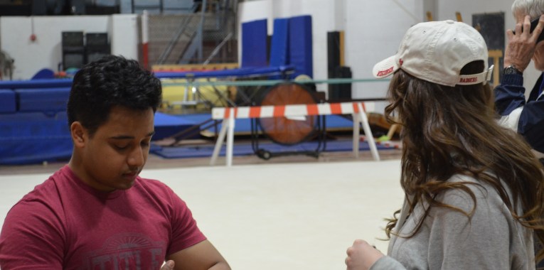 Boxing interview, Photo by Asher Elmquist