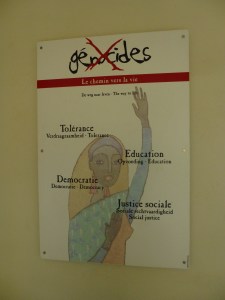 Educational poster at Kigali genocide memorial. 